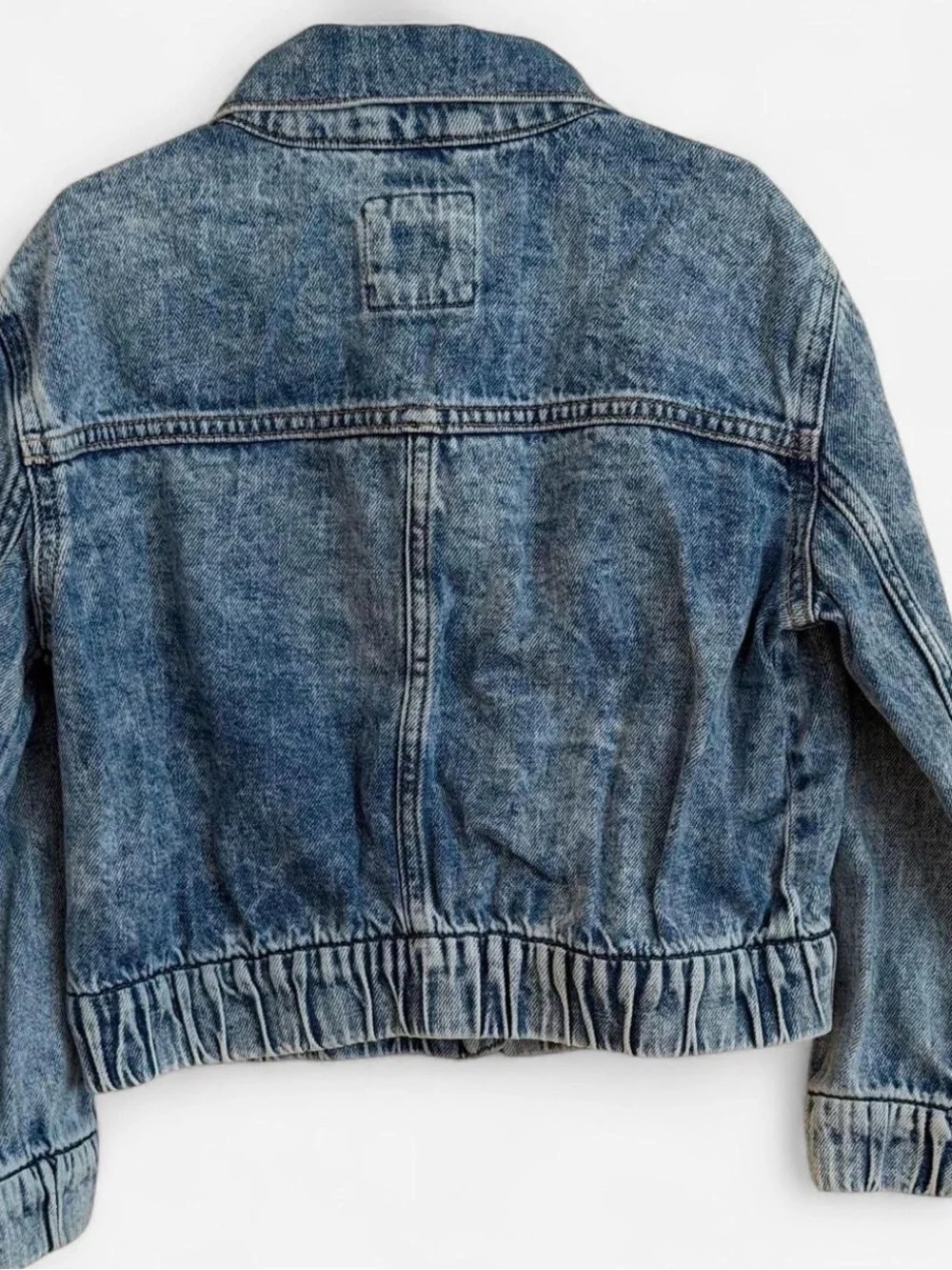 GAP Washed Blue Denim Zip-Front Jean Jacket